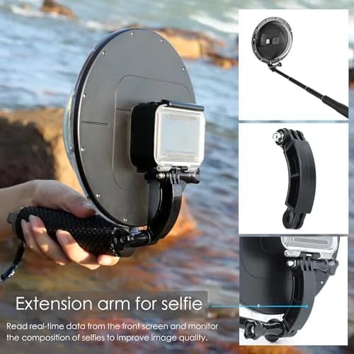 YALLSAME Waterproof Dome Port Housing Case for GoPro Hero 8 Black 45m (147ft) | Split Underwater Photography thumbnail 7