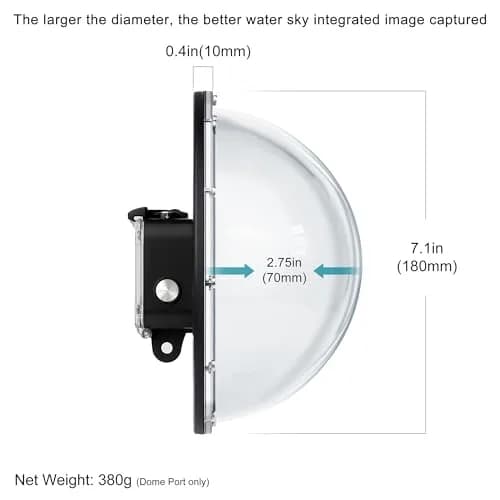 YALLSAME Waterproof Dome Port Housing Case for GoPro Hero 8 Black 45m (147ft) | Split Underwater Photography thumbnail 3
