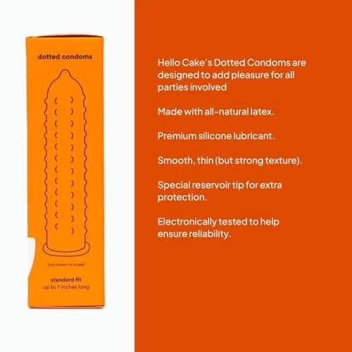 Cake Dotted Latex Condoms 12 Count | Custom Fit & Stimulating Dots for Men thumbnail 6