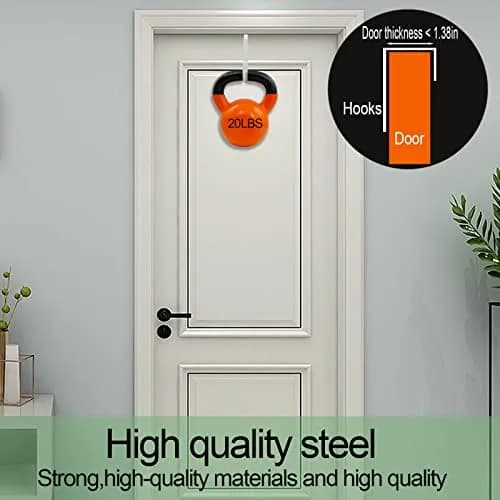 Peasulin 6 Pack Over The Door Hooks | 20 LB Load Capacity, Rubber Surface, White thumbnail 4