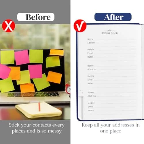 JUBTIC Address Book Password Keeper with Alphabetical Tabs 5.3"x7.7" | Organize Contacts & Passwords thumbnail 5