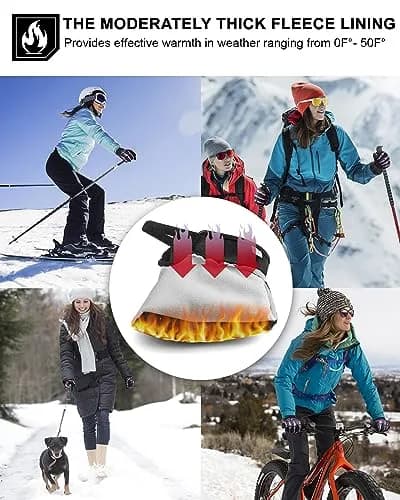 RIGWARL Winter Gloves for Cold Weather, Rose Skeleton, Large (24.5 cm x 14.5 cm x 4.2 cm) | Touchscreen & Waterproof thumbnail 2