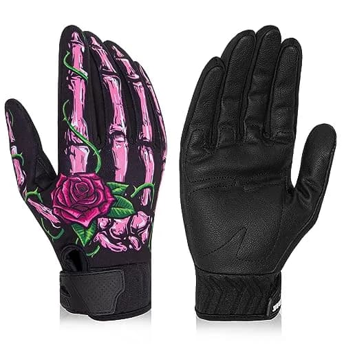 RIGWARL Rose Skeleton Winter Gloves Small | Touchscreen, Waterproof, Thermal, Running thumbnail 1