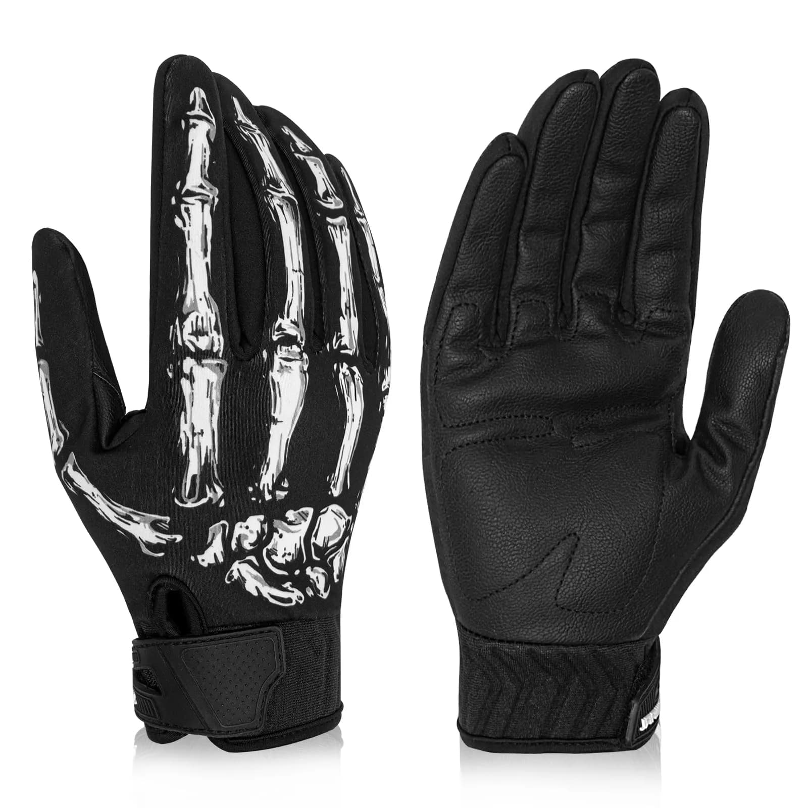 RIGWARL Winter Gloves Men Women for Cold Weather | Waterproof, Touchscreen, Insulated, XS — White Skeleton Classic