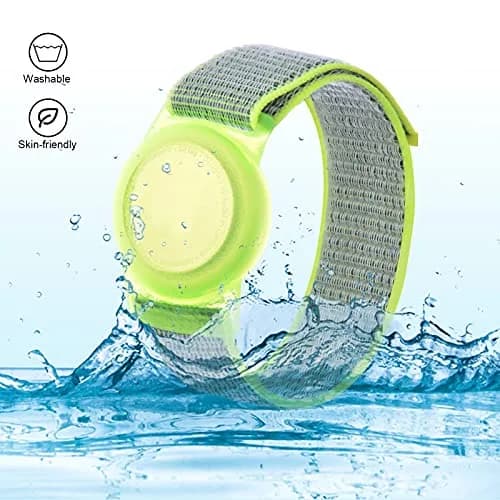 Qonuiy Yellow AirTag Wristband | Adjustable Nylon Watch Band for Kids & Elders thumbnail 5