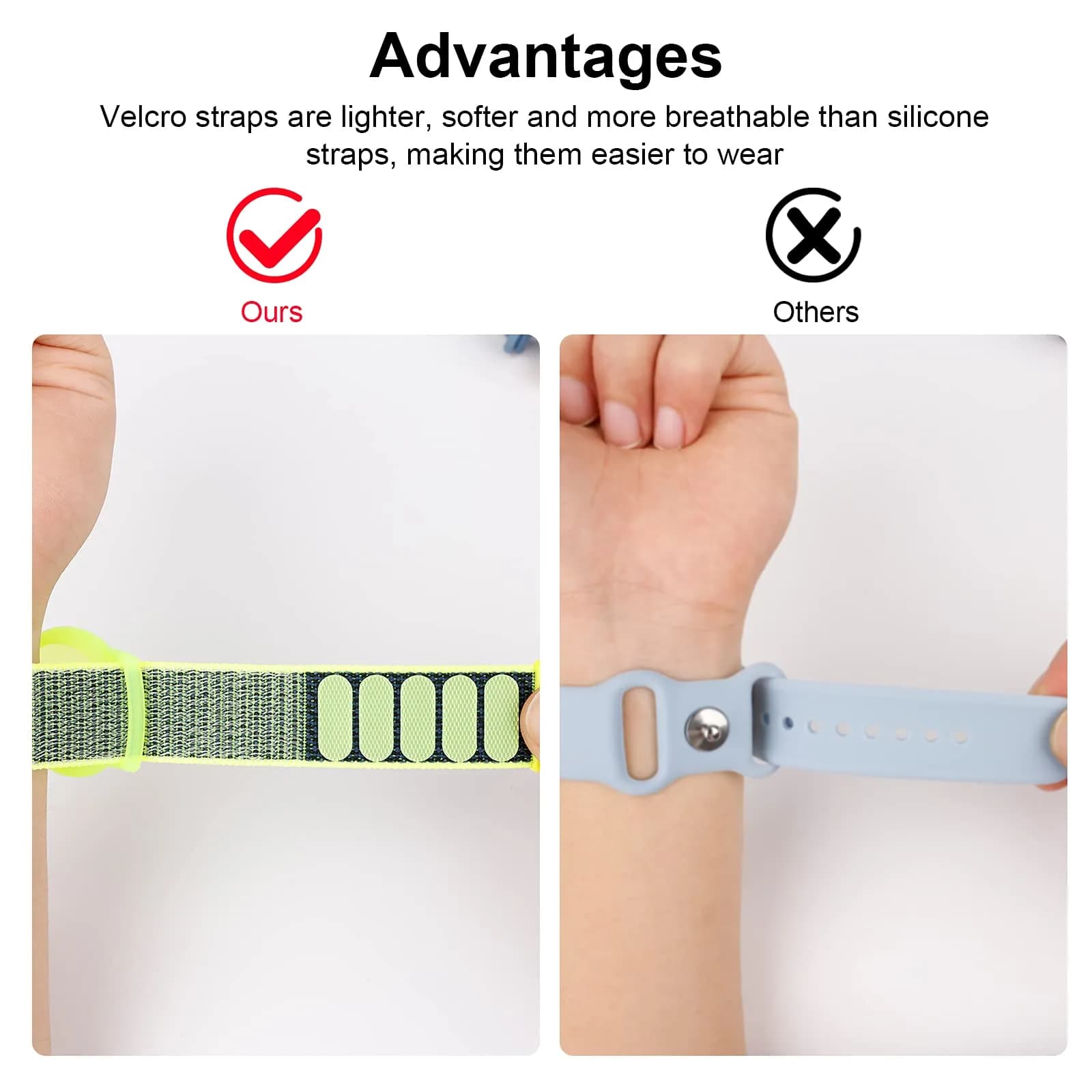 Qonuiy Yellow AirTag Wristband | Adjustable Nylon Watch Band for Kids & Elders - view 7