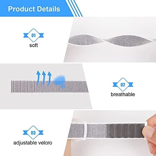 Qonuiy Grey Kids AirTag Wristband with Protective Case | Adjustable Nylon Bracelet - view 3