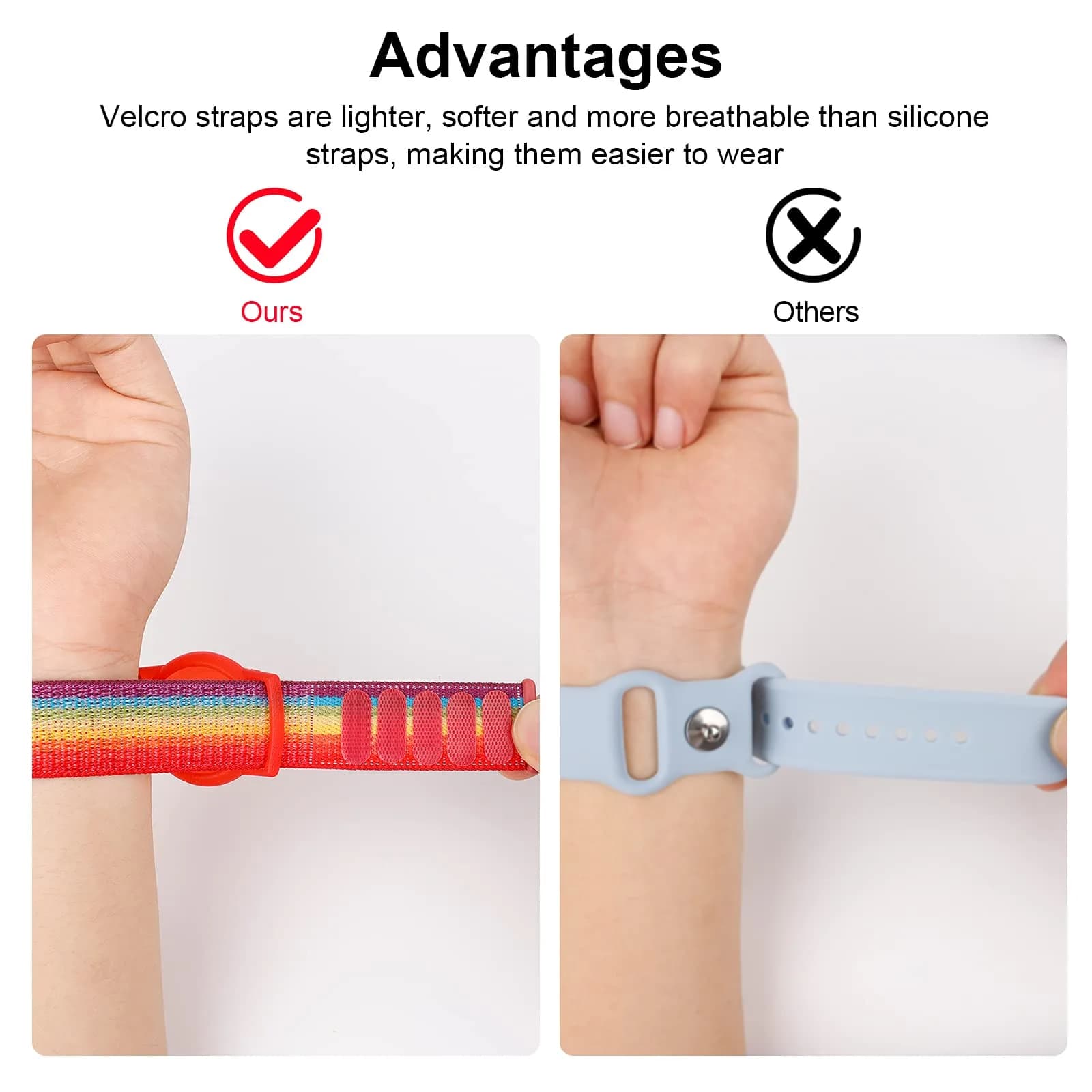 Qonuiy Kids Wristband Compatible with Apple AirTag 18cm Rainbow Nylon Adjustable Anti Lost Band thumbnail 7