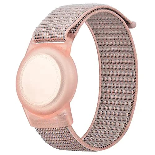 Qonuiy Pink Kids AirTag Wristband with Protective Case | 18 cm (7.1 in) - main product image