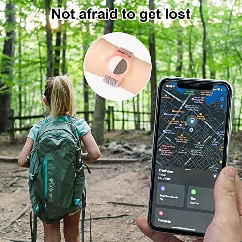 Qonuiy Pink Kids AirTag Wristband with Protective Case | 18 cm (7.1 in) - view 4