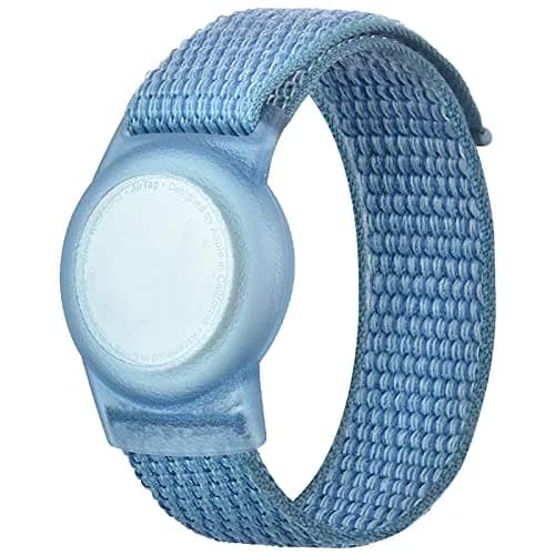 Qonuiy Blue Kids AirTag Wristband with Protective Case | Adjustable Nylon Bracelet for Toddlers & Children - main product image