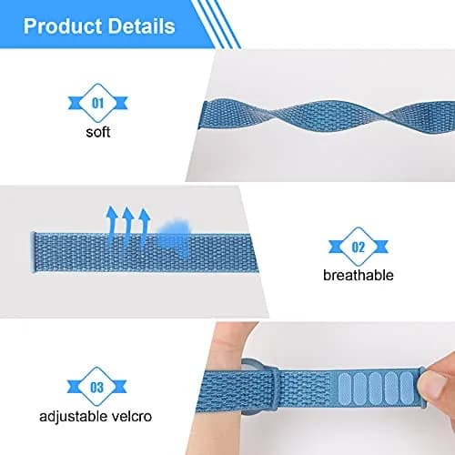 Qonuiy Blue Kids AirTag Wristband with Protective Case | Adjustable Nylon Bracelet for Toddlers & Children - view 3