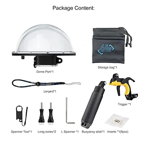 YALLSAME Waterproof Dome Port with Floating Grip for GoPro Hero 8 Black 156g (5.5 oz) | 45m (147ft) Depth Rated thumbnail 9