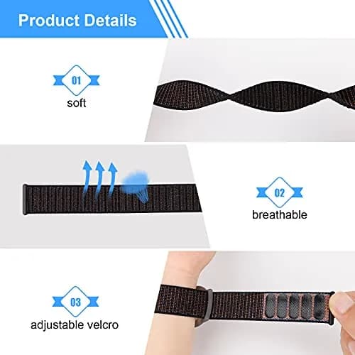 Qonuiy Black Kids AirTag Wristband with Protective Case | 18 cm (7.1 in) - view 3