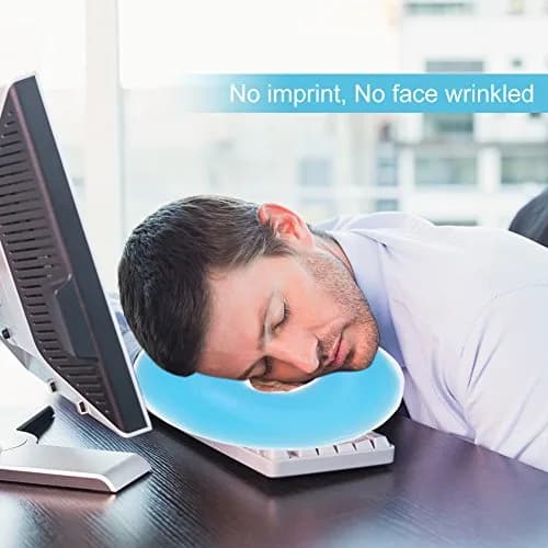 YUYTE Blue Silicone Face Down Pillow for Massage Beds 26cm (10.2 inch) | Soft Head Support for Beauty Parlors thumbnail 6
