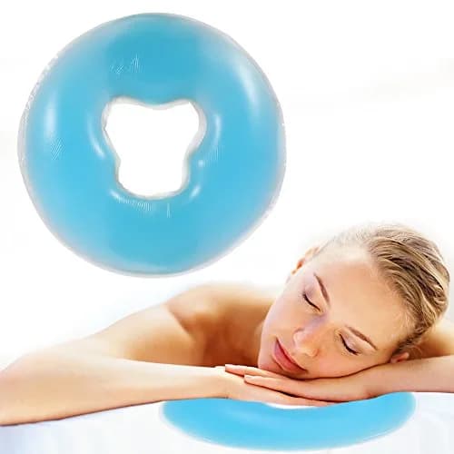 YUYTE Blue Silicone Face Down Pillow for Massage Beds 26cm (10.2 inch) | Soft Head Support for Beauty Parlors thumbnail 1