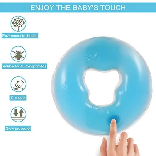 YUYTE Blue Silicone Face Down Pillow for Massage Beds 26cm (10.2 inch) | Soft Head Support for Beauty Parlors thumbnail 2