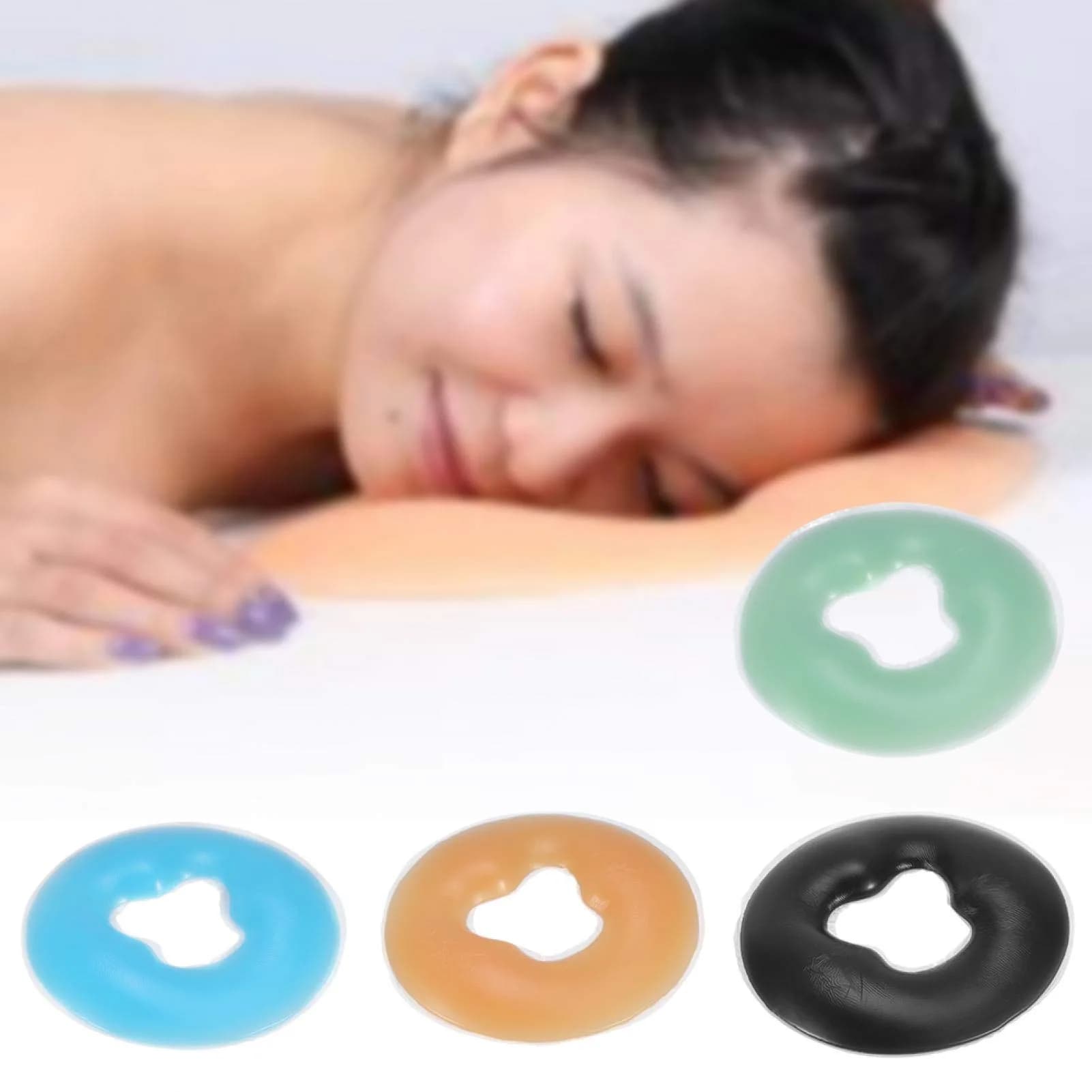 YUYTE Blue Silicone Face Down Pillow for Massage Beds 26cm (10.2 inch) | Soft Head Support for Beauty Parlors - view 3