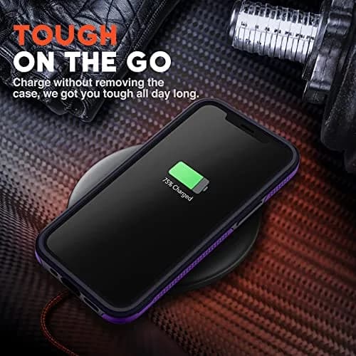 NTG Military Shockproof iPhone 12 Case 6.1 inch | 2-Layer Anti-Drop Slim Cover for iPhone 12 (Dark Violet) thumbnail 6