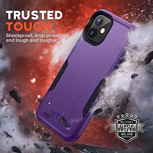 NTG Military Shockproof iPhone 12 Case 6.1 inch | 2-Layer Anti-Drop Slim Cover for iPhone 12 (Dark Violet) thumbnail 7