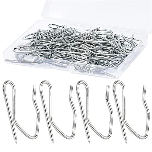 Sopito 58Pcs Metal Curtain Hooks | 3.1cm (1.2") Silver White Pinch Pleat Hooks thumbnail 1