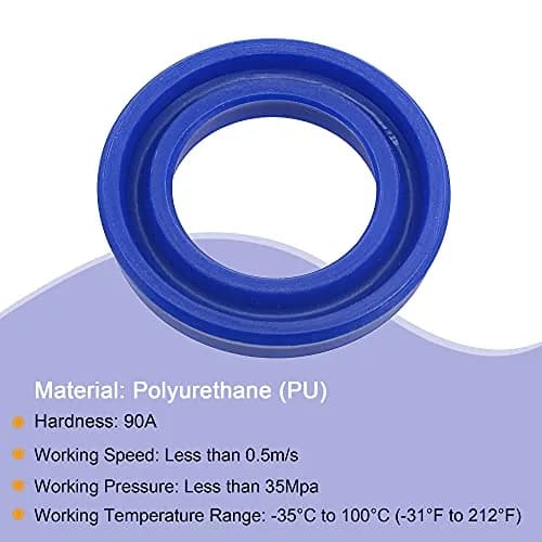 MECCANIXITY UN Radial Shaft Seal 22mm ID x 35mm OD x 6mm Width PU Oil Seal, Blue Pack of 5 | Industrial Hydraulic Cylinder Seal thumbnail 5