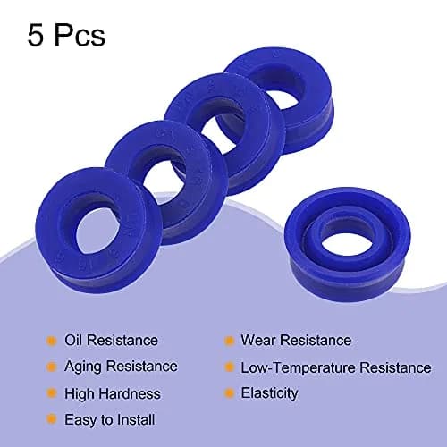 MECCANIXITY UN Radial Shaft Seal 8mm ID x 16mm OD x 6mm Width PU Oil Seal, Blue Pack of 5 | High Pressure Rotary Shaft Seals thumbnail 4