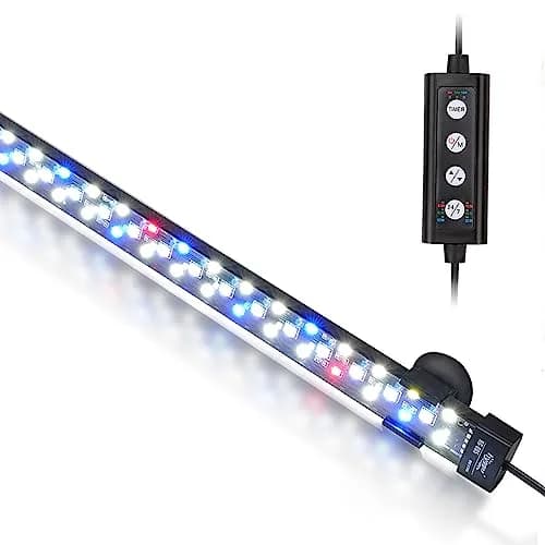 hygger 24/7 Mode Submersible Aquarium LED Light, Full Spectrum Hidden Fish Tank Light with 3 Rows Beads 7 Colors Auto On Off Sunrise-Daylight-Moonlight thumbnail 1