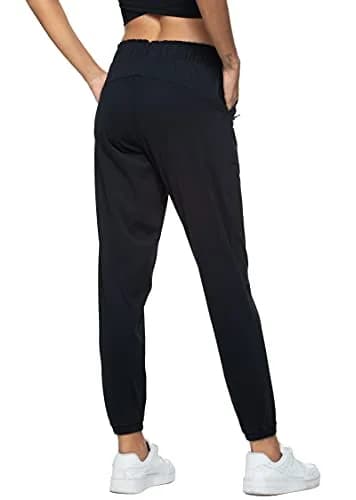 Haowind Women's Lightweight Athletic Joggers with Pockets - Black, Large | Moisture-Wicking Tapered Sweatpants for Yoga, Running & Travel thumbnail 2
