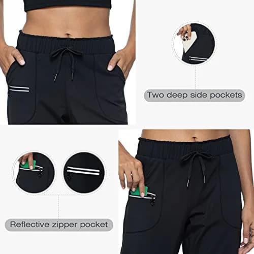 Haowind Women's Lightweight Athletic Joggers with Pockets, Mid Rise Tapered Sweatpants, 30in (76cm) Inseam | Moisture-Wicking Four-Way Stretch thumbnail 6