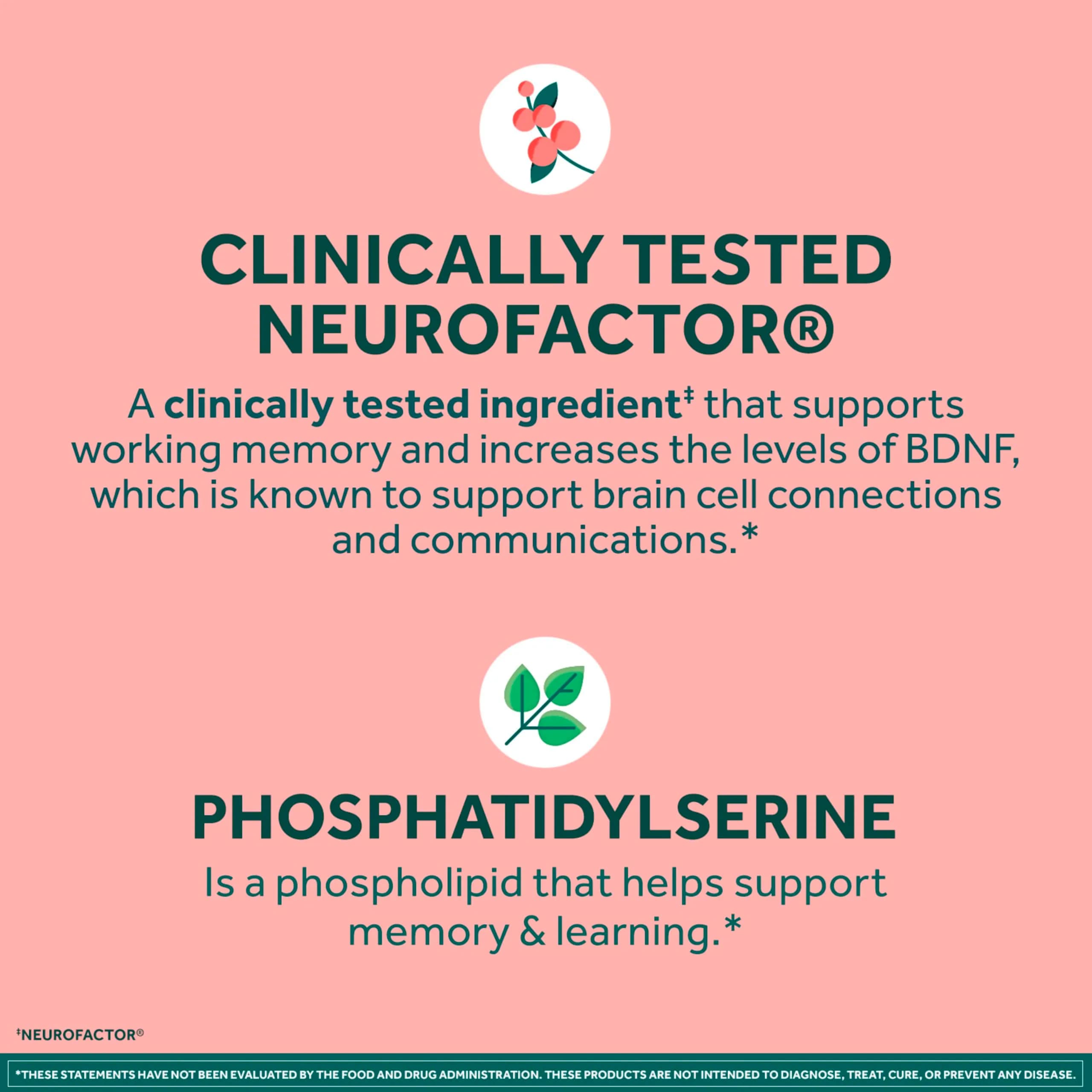 NEURIVA Original Brain Supplements for Memory and Focus 28 Count Capsules | Clinically Tested Nootropics Phosphatidylserine and Neurofactor - view 4