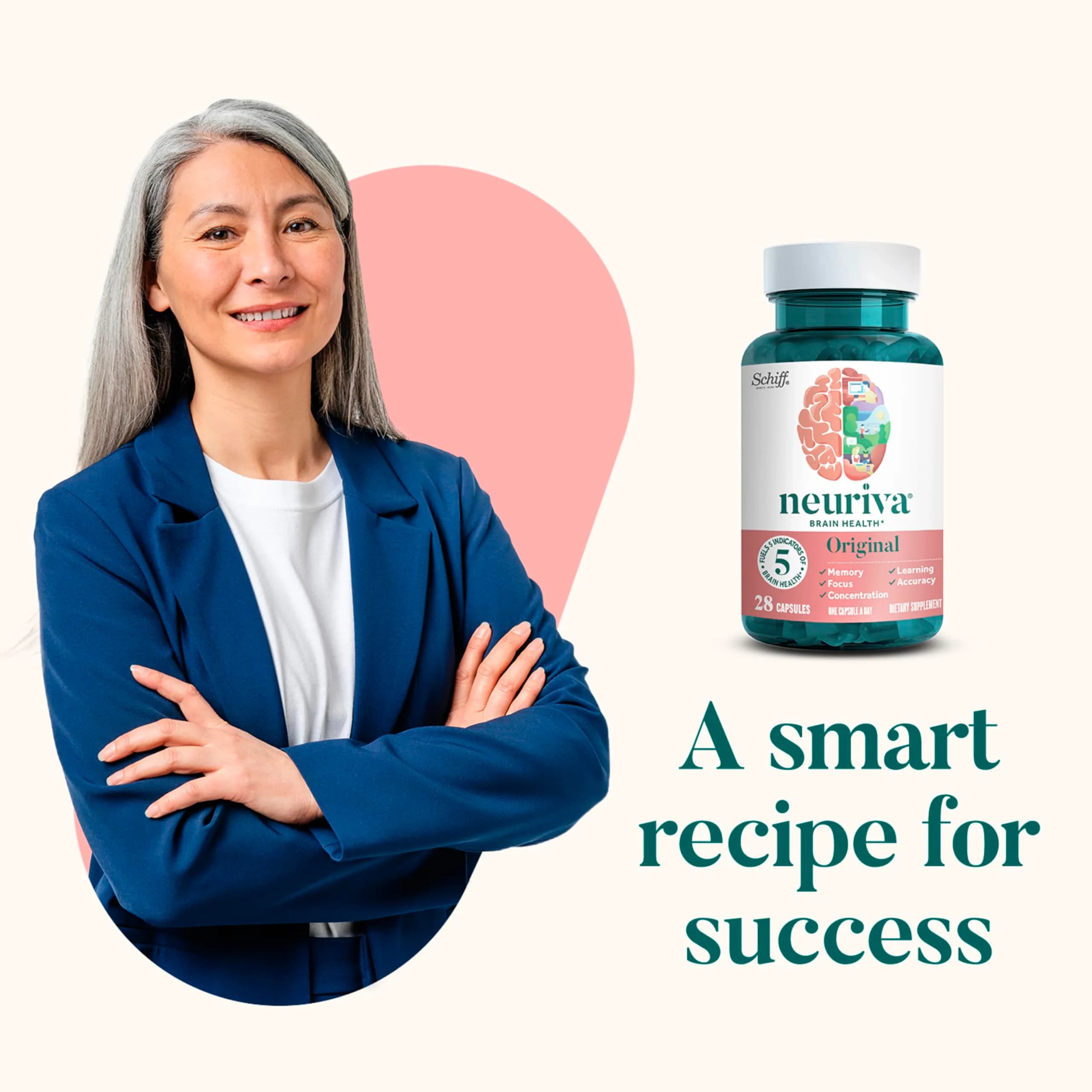 NEURIVA Original Brain Supplements for Memory and Focus 28 Count Capsules | Clinically Tested Nootropics Phosphatidylserine and Neurofactor - view 6