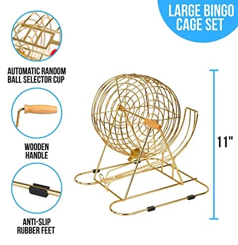 Regal Games Professional Bingo Game Set with 11" Wheel Cage & 75 Balls | Large Print Cards for Adults & Kids thumbnail 4