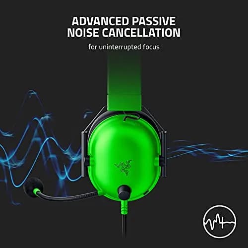 Razer BlackShark V2 X Gaming Headset, 3.5mm Jack, Green | 50mm Drivers, Noise Isolation, Lightweight Comfort thumbnail 5