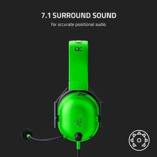 Razer BlackShark V2 X Gaming Headset, 3.5mm Jack, Green | 50mm Drivers, Noise Isolation, Lightweight Comfort thumbnail 7