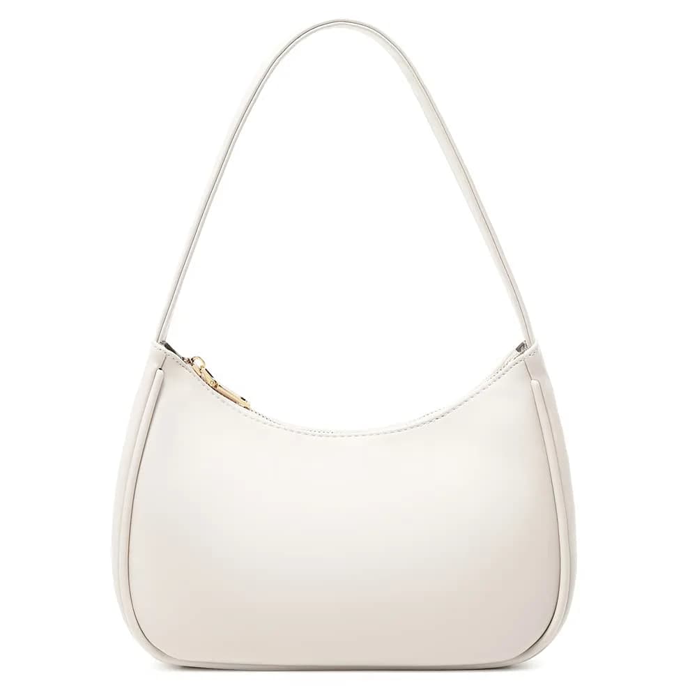 CYHTWSDJ Cute Hobo Tote Handbag Mini Clutch Purse with Zipper Closure, 25.9 cm (10.2") x 17 cm (6.7") x 9.9 cm (3.9") | Stylish Vegan Leather Shoulder Bag for Women — Beige