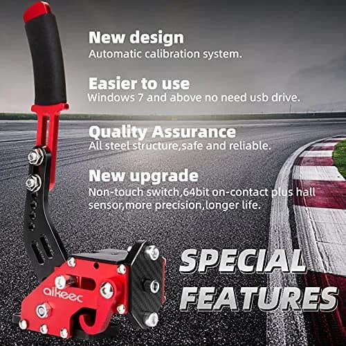aikeec 64 Bit USB Handbrake with Clamp for PC Windows Sim Racing Games G25 G27 G29 T500 FANATECOSW Dirt Rally | Realistic Racing Experience thumbnail 2