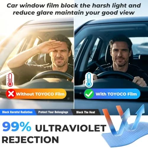 TOYOCO Nano Ceramic Car Window Tint Film Roll 5% VLT 61cm x 4.57m (24 in x 15 ft) | Heat Rejection & UV Protection thumbnail 6