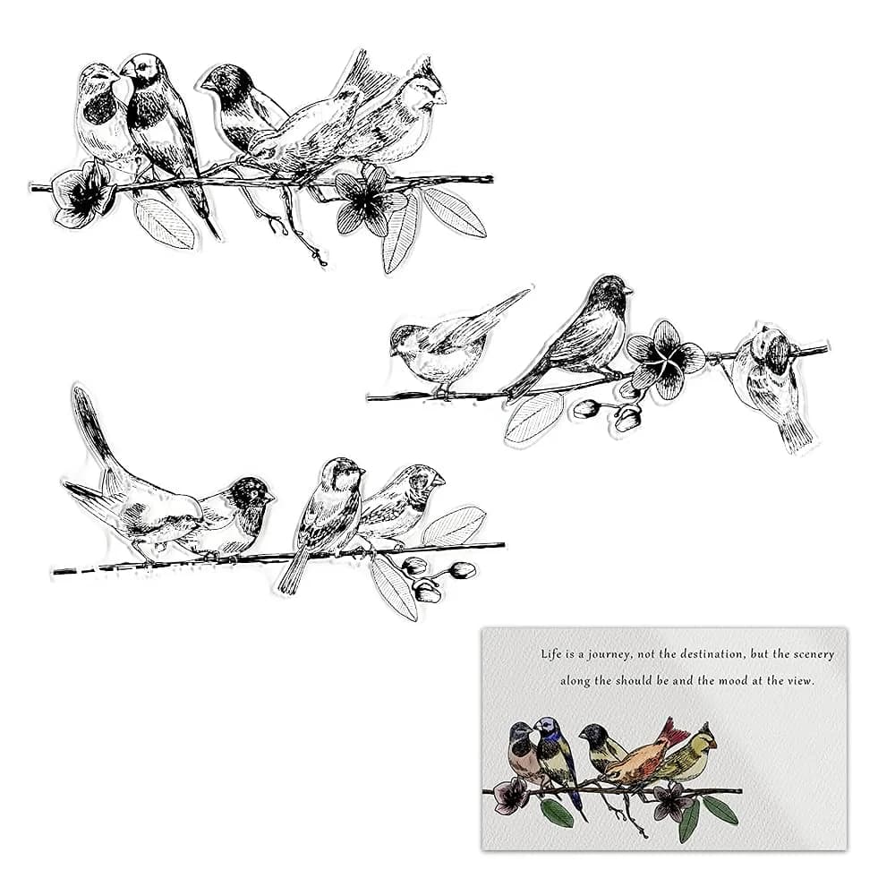 On-Airstore Clear Rubber Stamp Birds on Branches | Spring & Summer DIY Scrapbooking (70-120 chars) — Bird on Branch