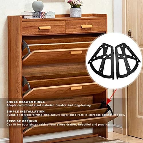 Garosa Cold Rolled Steel Shoes Cabinet Hinge 2-Piece | Double Layer Furniture Shoe Rack Accessory thumbnail 5