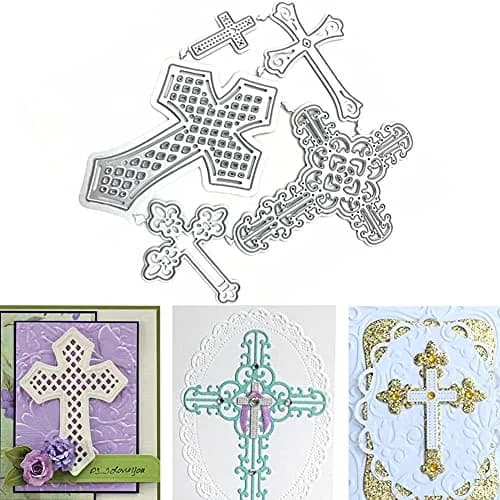 DIY Scrapbooking Artist Cross Metal Cutting Dies Kit | 5 Designs, Carbon Steel Stencils for Card Making & Embossing thumbnail 1