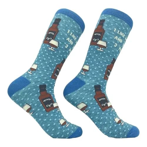 Crazy Dog T-Shirts Men's Whiskey & 3 People Funny Socks | One Size Fits Most thumbnail 1