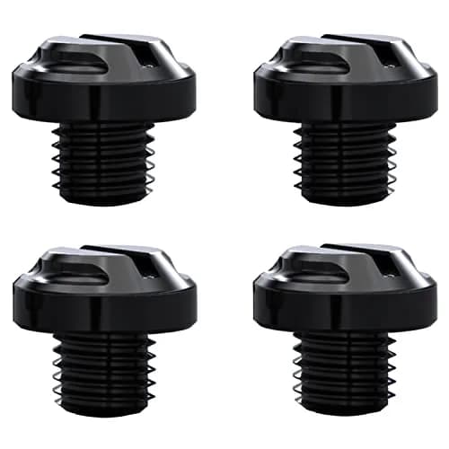 AVERZELLA Black CNC Motorcycle Mirror Hole Plugs Screws Bolts M10x1.25 (4-Pack, 2 Regular + 2 Reverse) thumbnail 1