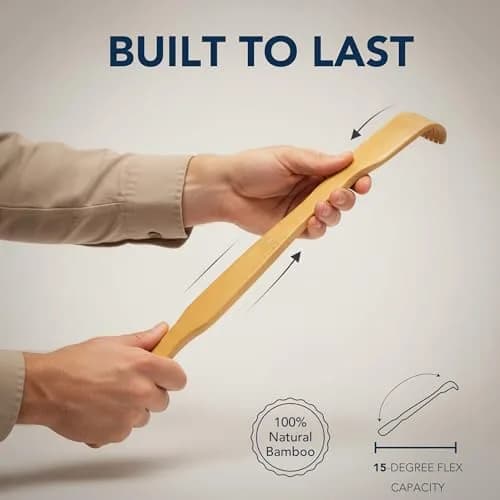 Slick Solutions Bamboo Back Scratcher 16.5" | Stress & Itch Relief, Durable & Eco-Friendly thumbnail 5