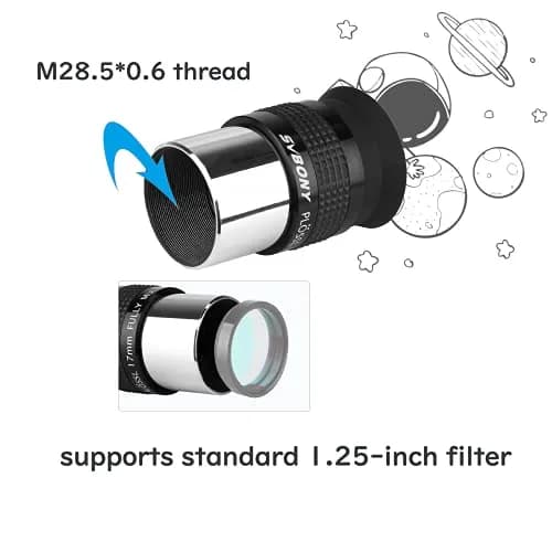 SVBONY SV131 Telescope Eyepiece 17mm | 48° Field of View, FMC Coating, 1.25" Support for Astronomy Observation thumbnail 5