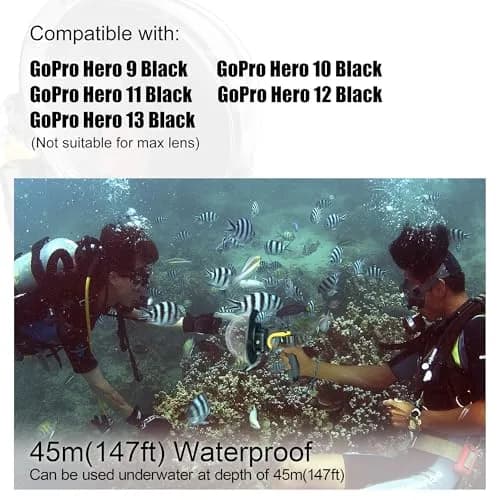 YALLSAME Waterproof Dome Port with Filters & Floating Grip for GoPro Hero 13 12 11 10 9 Black | 45m (147ft) Underwater Housing thumbnail 4