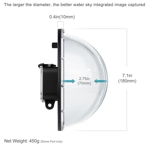 YALLSAME Waterproof Dome Port with Filters & Floating Grip for GoPro Hero 13 12 11 10 9 Black | 45m (147ft) Underwater Housing thumbnail 3