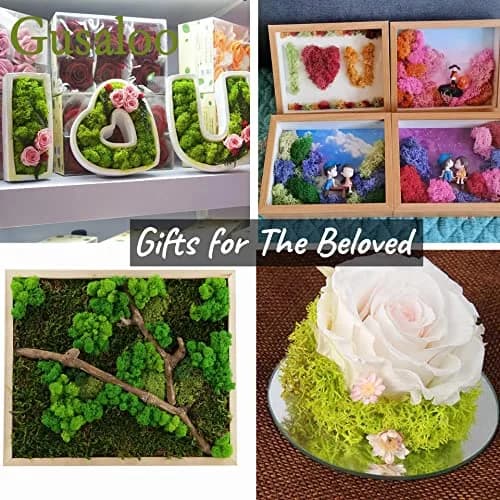 Gusaloo Artificial Moss Preserved 3.5oz | Long-Lasting Indoor Decor with Natural Green & Pink thumbnail 5