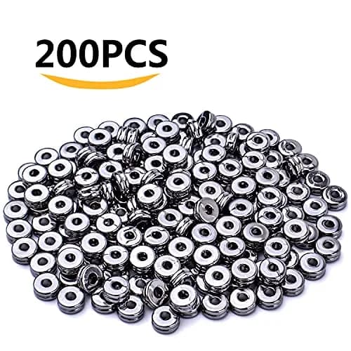 Aylifu Craft Bead 200pcs Alloy 6mm Flat Round Discs | Jewelry Making Supplies for Handmade Accessories thumbnail 2