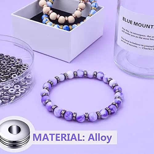 Aylifu Craft Bead 200pcs Alloy 6mm Flat Round Discs | Jewelry Making Supplies for Handmade Accessories thumbnail 3
